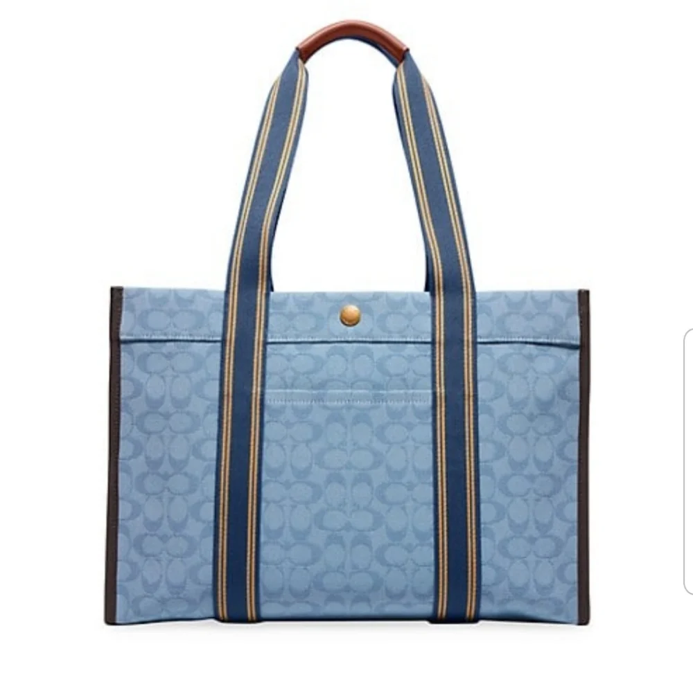 🎀NWT Authentic Coach Jacquard Spin Tote 42. Color: Slate.💖 - Picture 1 of 15